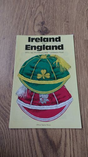 Ireland v England 1979 Rugby Programme