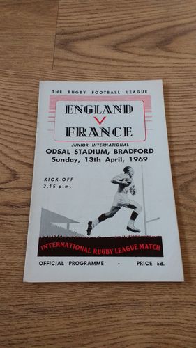 England Under 19 v France Under 19 1969 Rugby League Programme