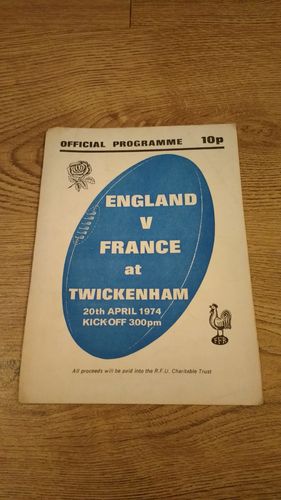 England v France 1974 Rugby Programme