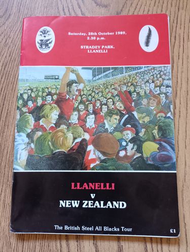 Llanelli v New Zealand 1989 Rugby Programme