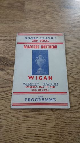 Bradford v Wigan Challenge Cup Final 1948 Souvenir Rugby League Programme