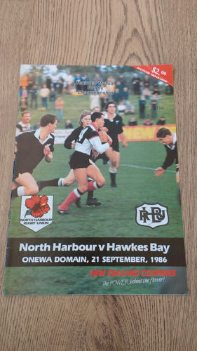 North Harbour v Hawkes Bay Sept 1986 Rugby Programme