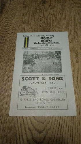 Bramley v Halifax Apr 1964 Rugby League Programme