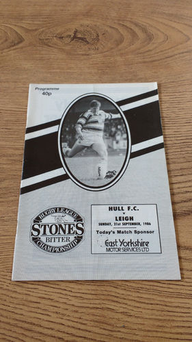 Hull v Leigh Sept 1986 Rugby League Programme