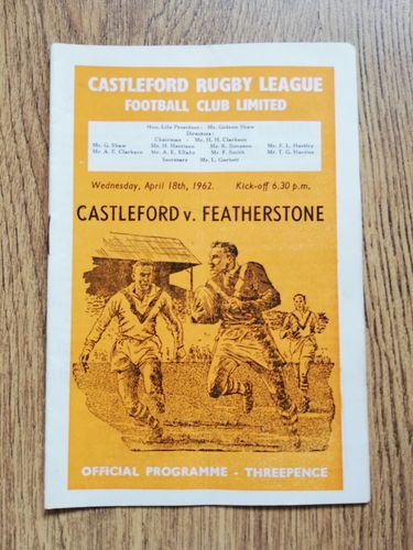 Castleford v Featherstone Apr 1962 Rugby League Programme