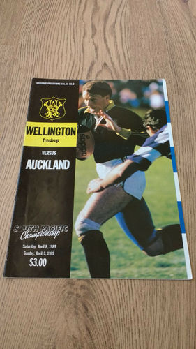 Wellington v Auckland Apr 1989 Rugby Programme