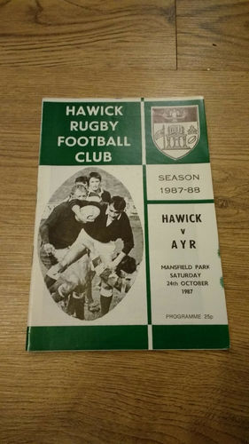 Hawick v Ayr Oct 1987 Rugby Programme