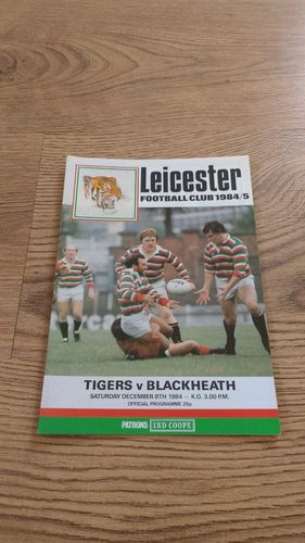 Leicester v Blackheath Dec 1984 Rugby Programme