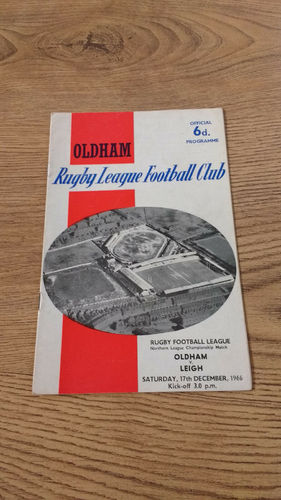 Oldham v Leigh Dec 1966 Rugby League Programme