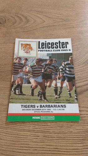 Leicester v Barbarians Dec 1985 Rugby Programme