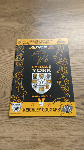 Ryedale York v Keighley Cougars Jan 1994 Rugby League Programme