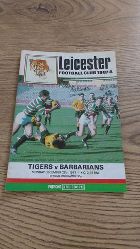 Leicester v Barbarians Dec 1987 Rugby Programme