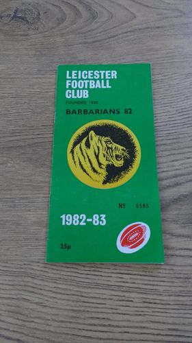 Leicester v Barbarians 1982 Rugby Programme