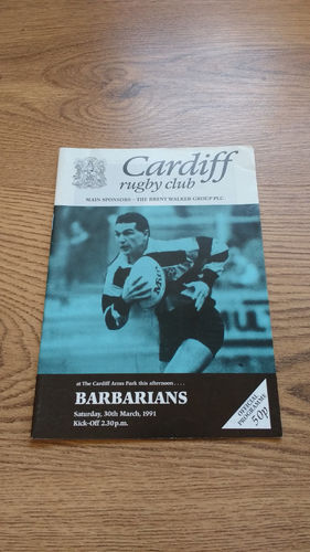 Cardiff v Barbarians 1991 Rugby Programme
