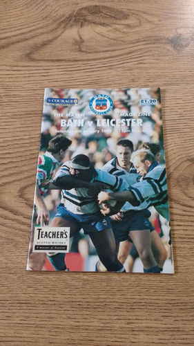 Bath v Leicester Jan 1996 Rugby Programme