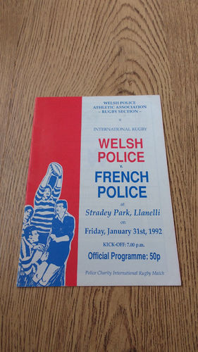 Welsh Police v French Police Jan 1992 Rugby Programme