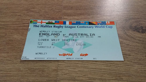 England v Australia 1995 Rugby League World Cup Group A Ticket