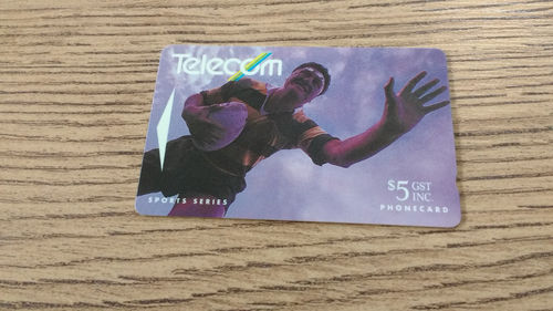 Telecom Corporation of New Zealand $5 Used Rugby Phonecard