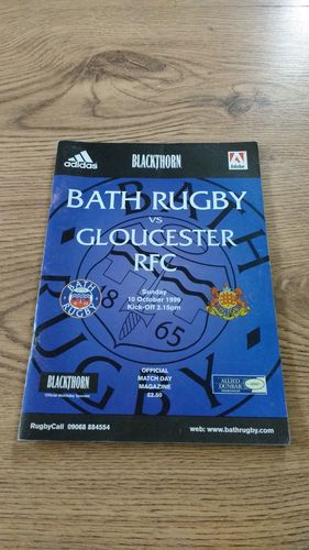 Bath v Gloucester Oct 1999 Rugby Programme
