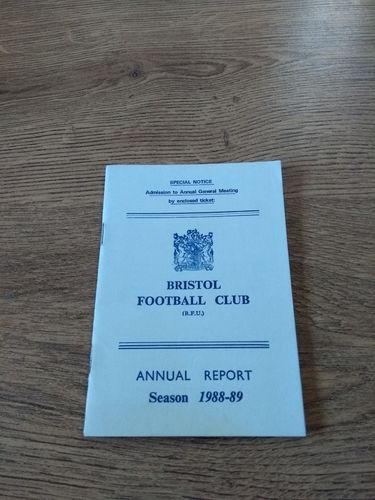 Bristol Rugby Club 1988-89 Annual Report