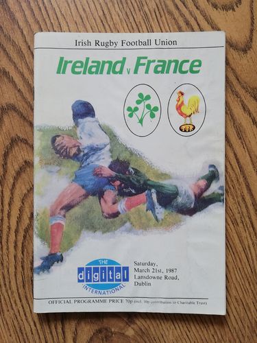 Ireland v France 1987 Rugby Programme