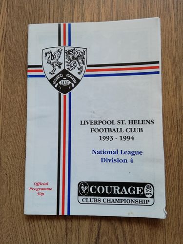 Liverpool St Helens v Widnes Feb 1994 Lancashire Cup Rugby Programme