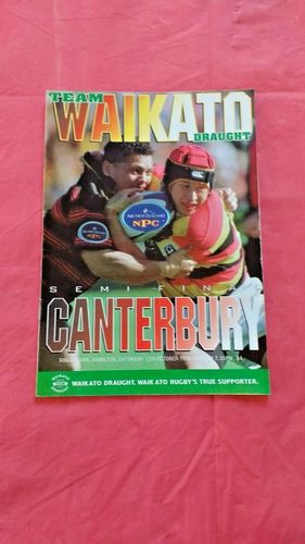 Waikato v Canterbury 1998 NPC Semi-Final Rugby Programme