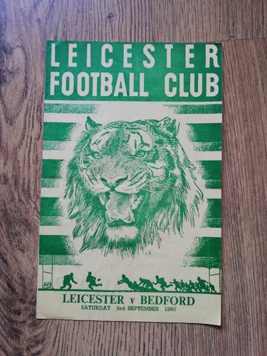 Leicester v Bedford Sept 1960 Rugby Programme