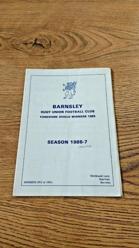 Barnsley v Mansfield  1986-87 Rugby Programme