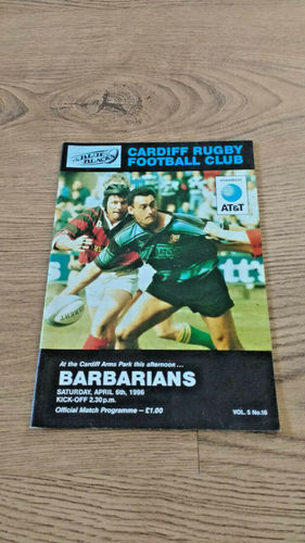 Cardiff v Barbarians Apr 1996 Rugby Programme