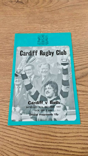 Cardiff v Bath Oct 1981 Rugby Programme