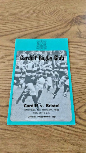 Cardiff v Bristol Feb 1983 Rugby Programme