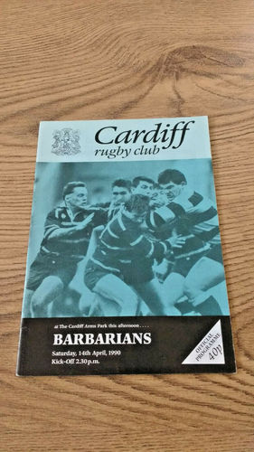 Cardiff v Barbarians Apr 1990 Rugby Programme