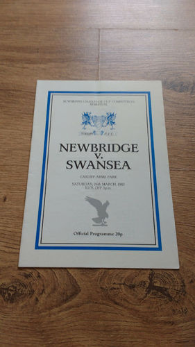 Newbridge v Swansea  Mar 1983 Welsh Cup Semi-Final Rugby Programme