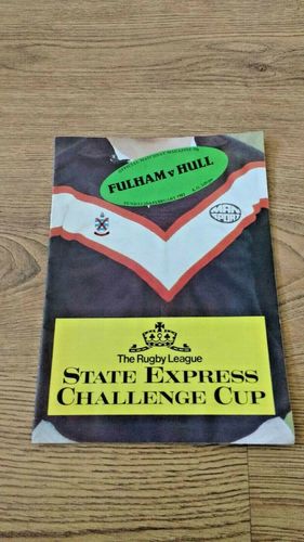 Fulham v Hull Feb 1982 Challenge Cup 2nd round Rugby League Programme