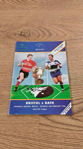 Bristol v Bath Feb 1996 Pilkington Cup Quarter-Final Rugby Programme