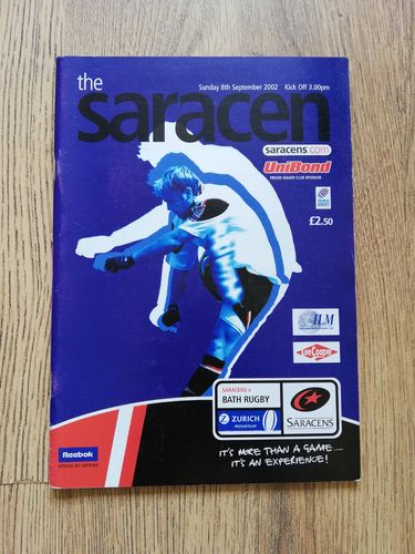 Saracens v Bath Sept 2002 Rugby Programme