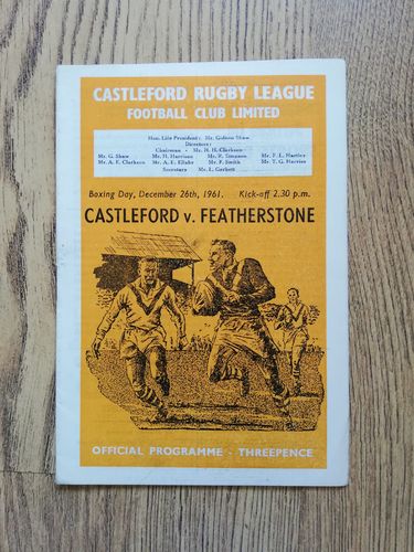 Castleford v Featherstone Dec 1961 Rugby League Programme