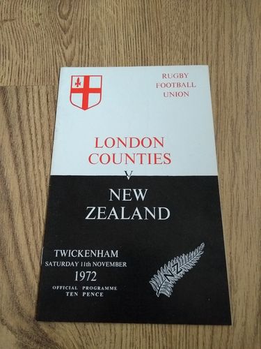 London Counties v New Zealand Nov 1972 Rugby Programme