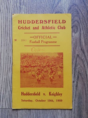 Huddersfield v Keighley Oct 1959 Rugby League Programme