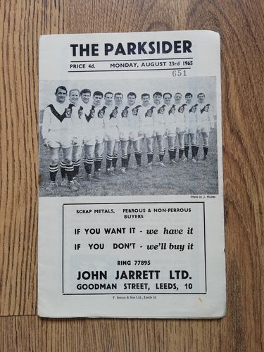 Hunslet v Dewsbury Aug 1965 Rugby League Programme