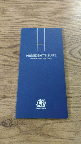 Scotland v France 2014 Rugby President's Suite Hospitality Itinerary Card