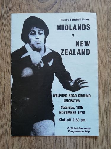 Midlands v New Zealand 1978 Rugby Programme