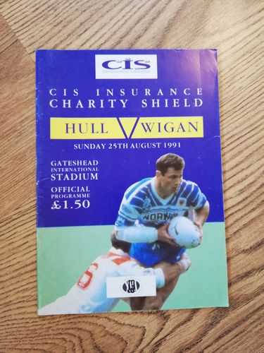 Hull v Wigan Aug 1991 Charity Shield Rugby League Programme