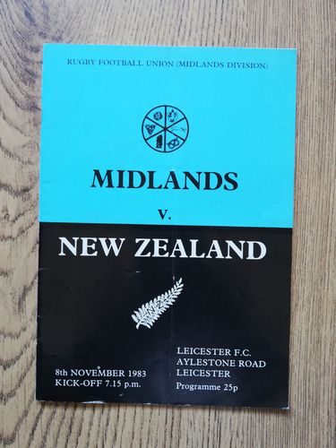 Midlands v New Zealand 1983 Rugby Programme