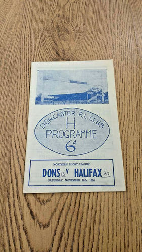 Doncaster v Halifax Nov 1966 Rugby League Programme