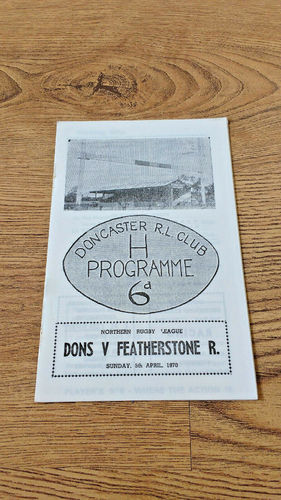 Doncaster v Featherstone Rovers Apr 1970 Rugby League Programme