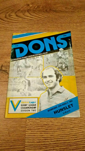 Doncaster v Hunslet Aug 1982 Rugby League Programme