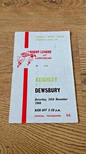 Keighley v Dewsbury Dec 1966 Rugby League Programme