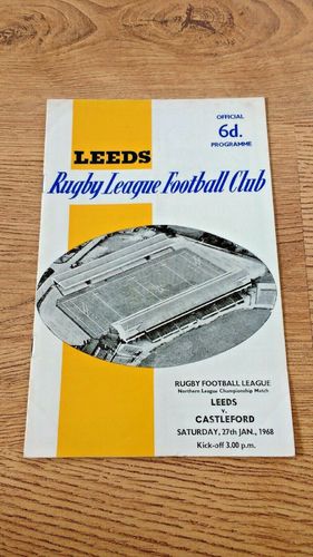 Leeds v Castleford Jan 1968 Rugby League Programme